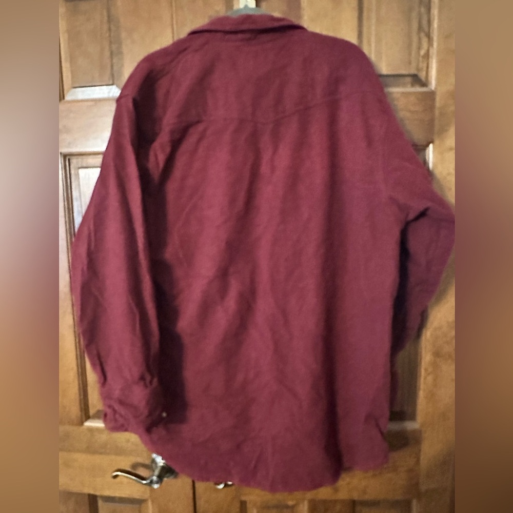 Vintage Moose Creek Heavyweight Flannel Shirt Deep Red Men's XL - Picture 3 of 7